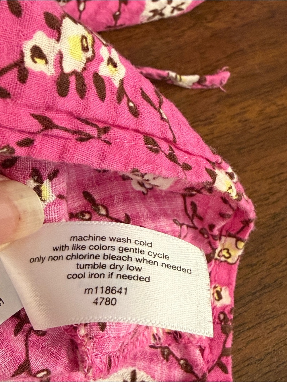 Lane Bryant Floral Tie Neck Peasant Blouse Pink Boho Cottagecore Size 16 - Picture 9 of 10